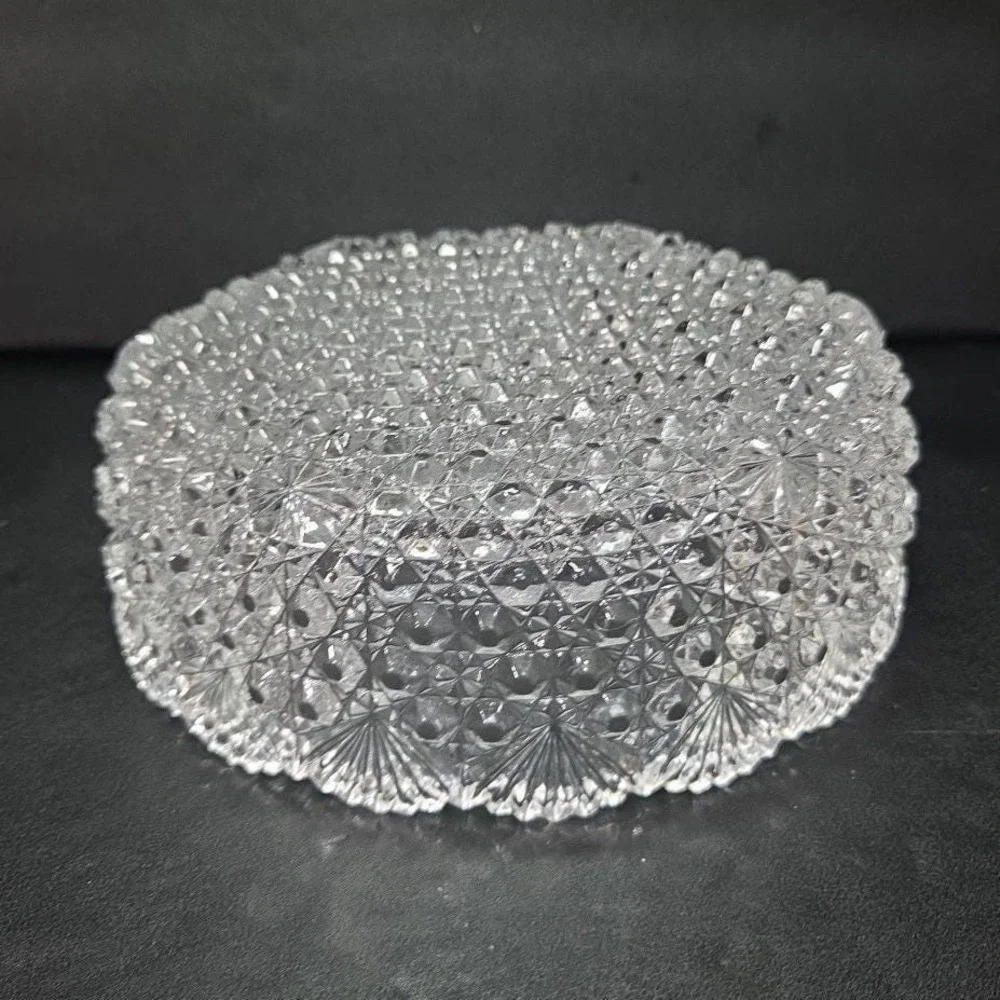 Hoya Japan‎ Crystal Round Serving Bowl, Vintage Dining Glassware, Centerpiece